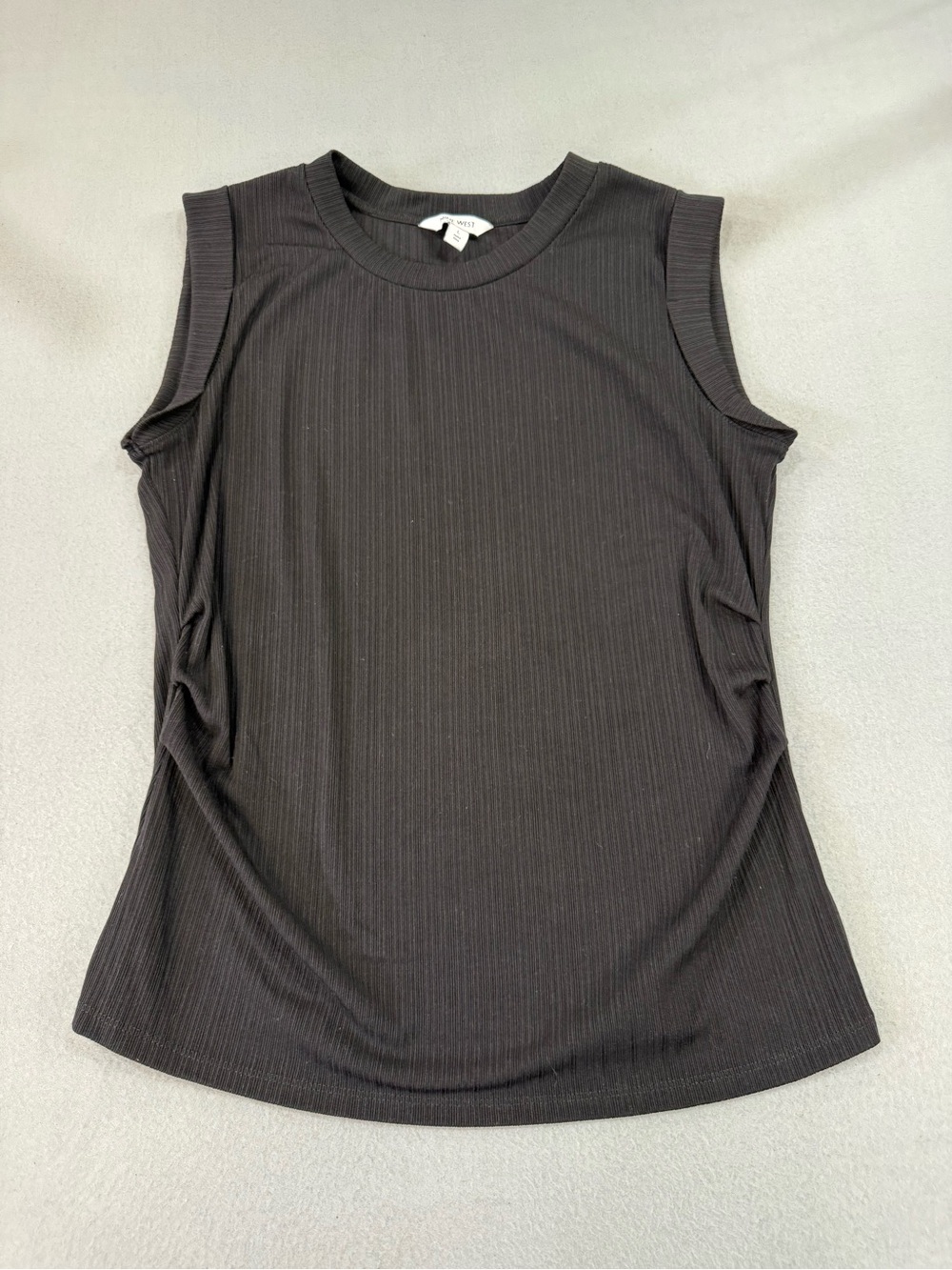 Nine West Black Ribbed Sleeveless Tank size L